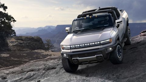 The GMC Hummer EV is an all-electric off-road pickup.