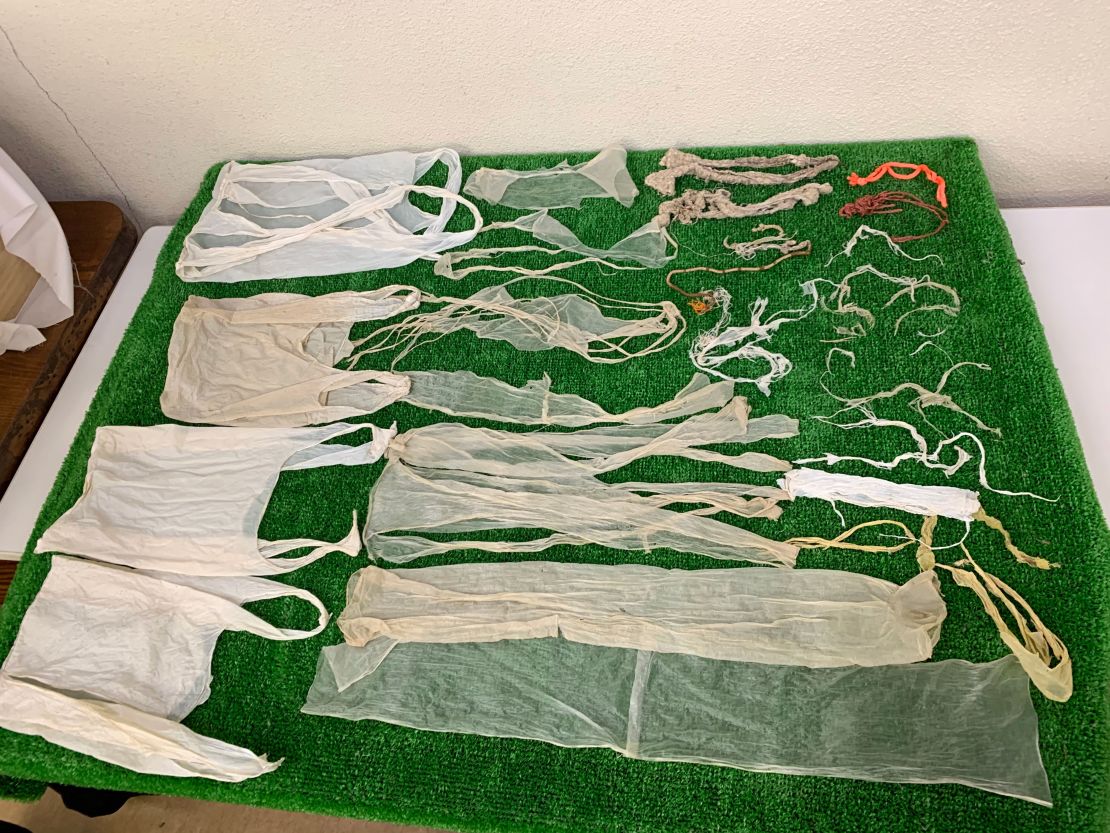 These plastic bags were pulled from the stomach of a dead deer.