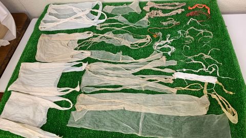 These plastic bags were pulled from the stomachs of dead deer.