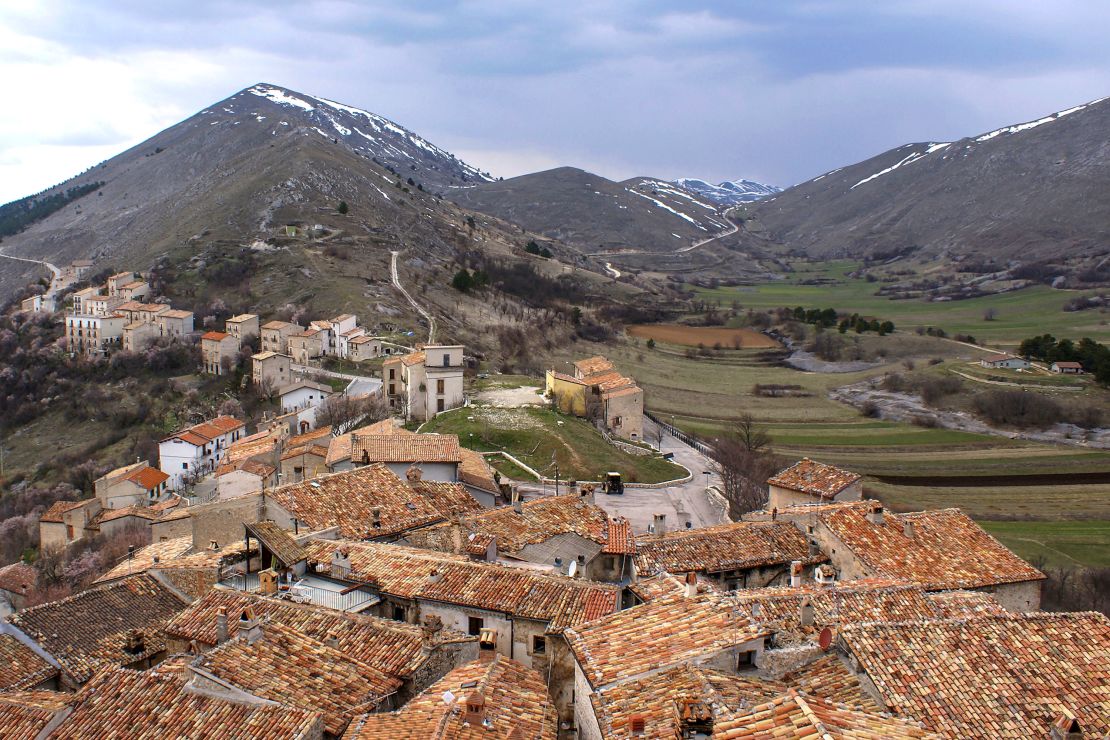The village sits in the Apennine mountains.