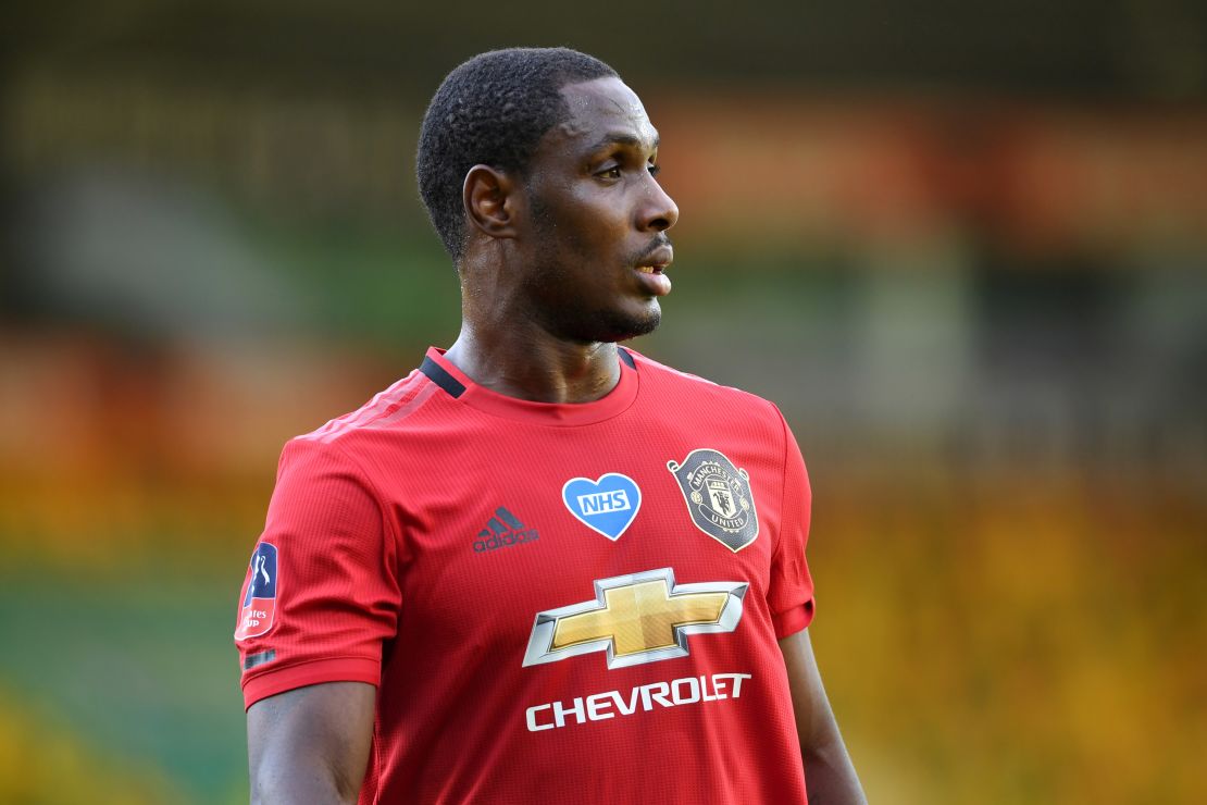Odion Ighalo of Manchester United posted a video on Twitter Tuesday. 