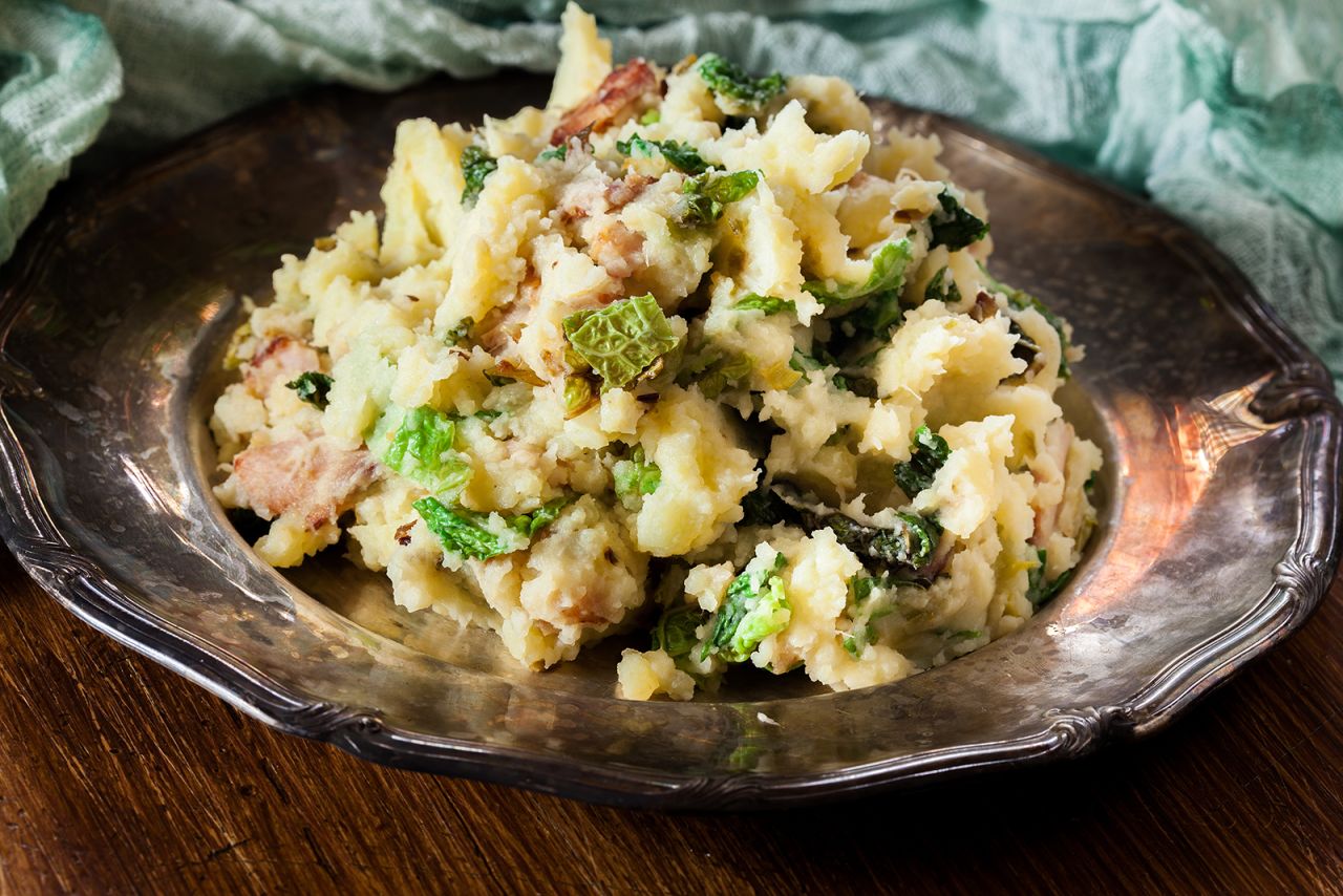 <strong>Colcannon, Ireland:</strong> Colcannon is a traditional Irish dish with mashed potatoes, bacon and cabbage. At Halloween, you might find a prize stirred inside. 