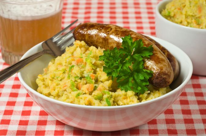 <strong>Stoemp, Belgium: </strong>A hearty, wintry dish that mixes puréed potatoes with seasonal vegetables. 