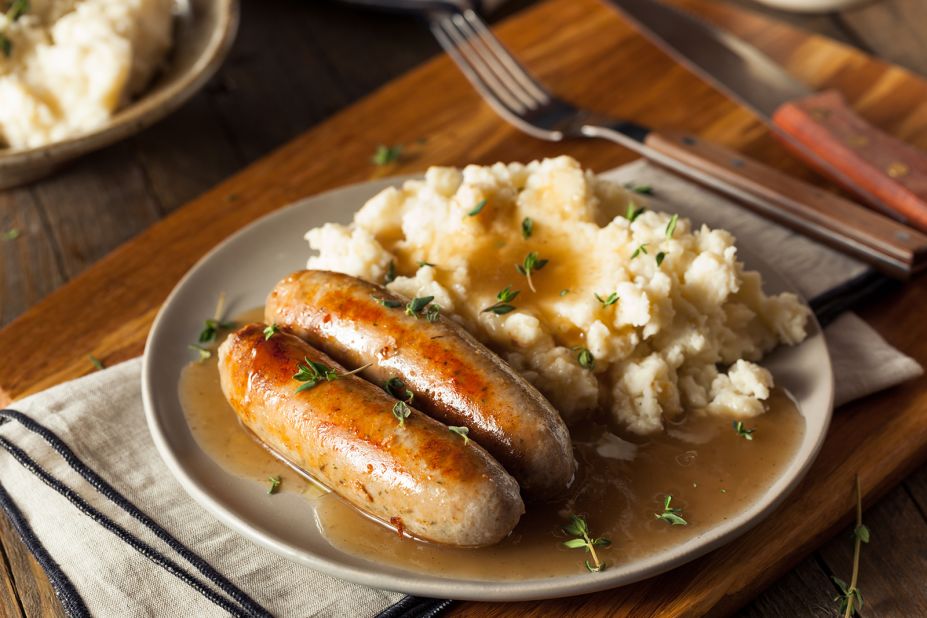 <strong>Bangers and mash, UK: </strong>The bangers (sausages) elevate the mash and the creamy potatoes take the bangers beyond the ordinary.
