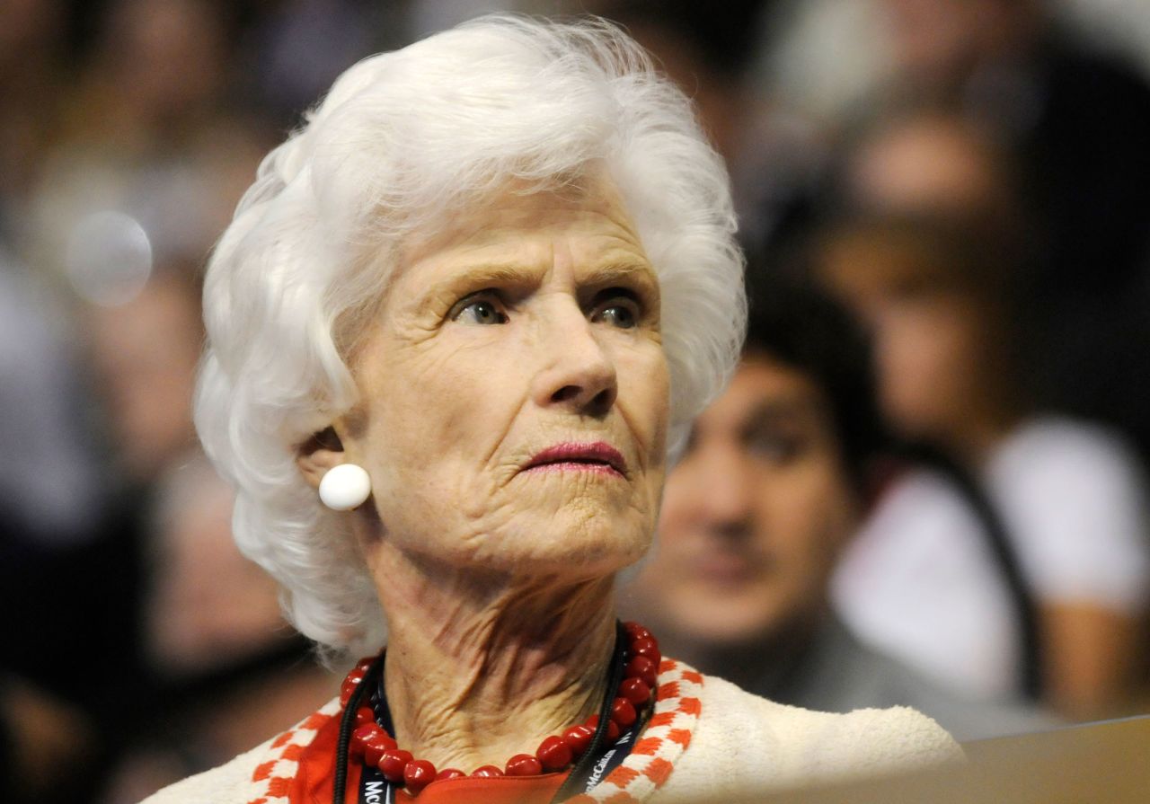 <a href="https://www.cnn.com/2020/10/12/politics/roberta-mccain-dies/index.html" target="_blank">Roberta McCain</a>, the mother of the late Sen. John McCain, died October 12 at the age of 108. The McCain matriarch was a frequent presence on the campaign trail when her son sought the presidency in 2008.