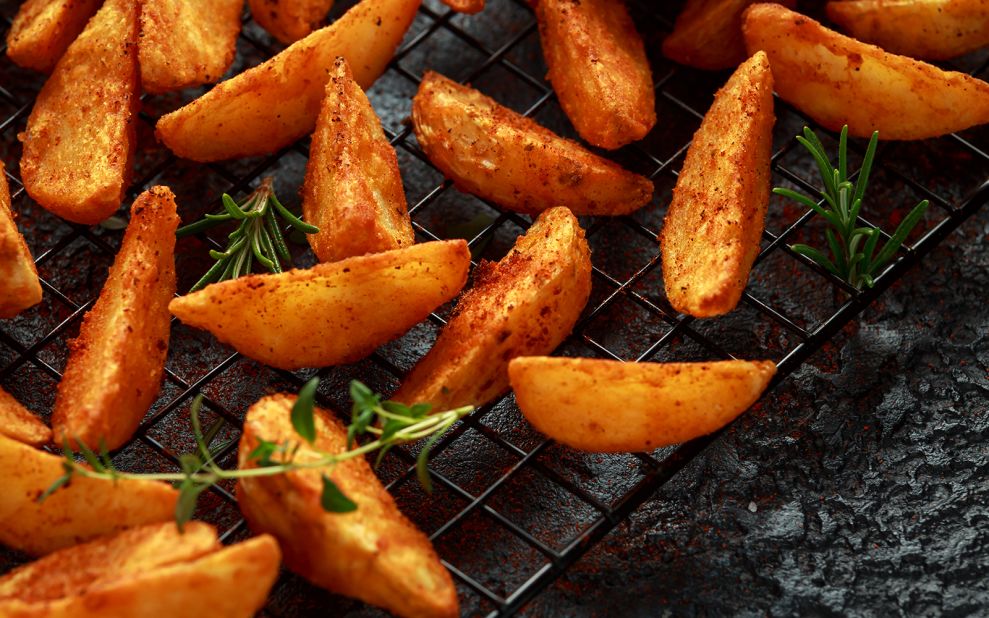 <strong>Potato wedges, Australia: </strong>Potato wedges are as advertised. A wedge of potato baked or, more commonly, fried, and usually seasoned with spices including paprika. 