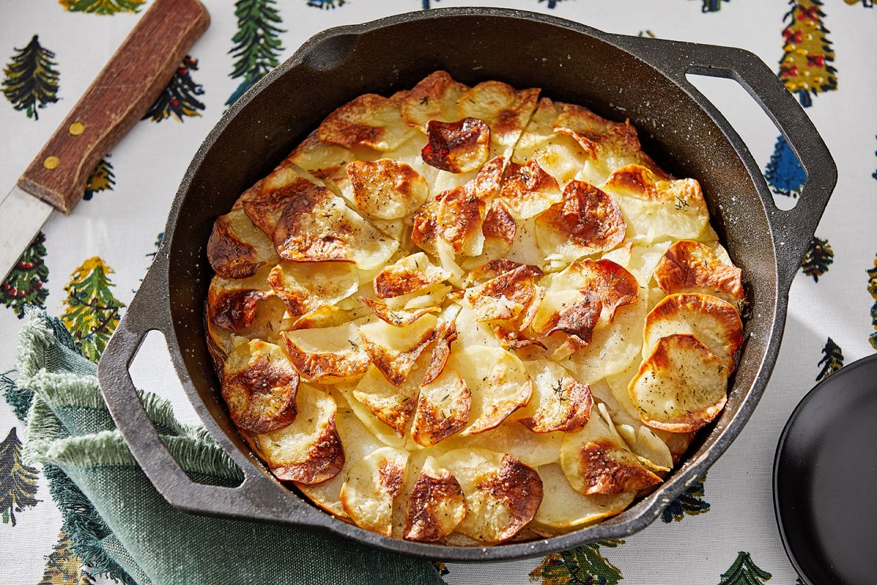<strong>Pommes Anna, France: </strong>Potatoes are peeled and thinly sliced, then layered with clarified butter in a pan and baked. <br />