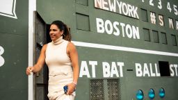 BOSTON, MA - SEPTEMBER 8: ESPN Sunday Night Baseball color commentator Jessica Mendoza exits the Green Monster before a game between the Boston Red Sox and the New York Yankees on September 8, 2019 at Fenway Park in Boston, Massachusetts. (Photo by Billie Weiss/Boston Red Sox/Getty Images)