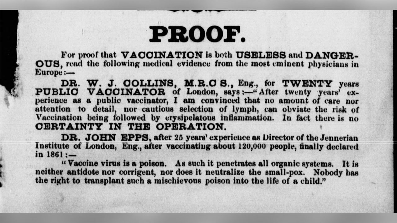 The Ross Pamphlet includes a long list of testimonials against vaccination from "the most eminent physicians in Europe."