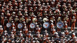 The Texas Longhorns band performs in the first half at McLane Stadium on November 23, 2019 in Waco, Texas. 