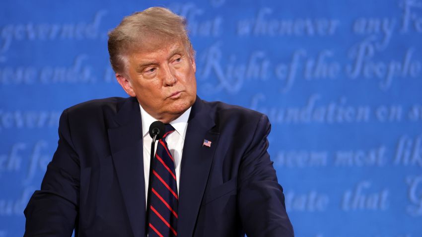 President Donald Trump participates in the first presidential debate against Democratic presidential nominee Joe Biden at the Health Education Campus of Case Western Reserve University on September 29, 2020 in Cleveland, Ohio. This is the first of three planned debates between the two candidates in the lead up to the election on November 3.