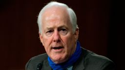 Senator John Cornyn speaks during a Senate Finance Committee hearing on "COVID-19 and Beyond: Oversight of the FDA's Foreign Drug Manufacturing Inspection Process" at the US Capitol in Washington, DC on June 2.