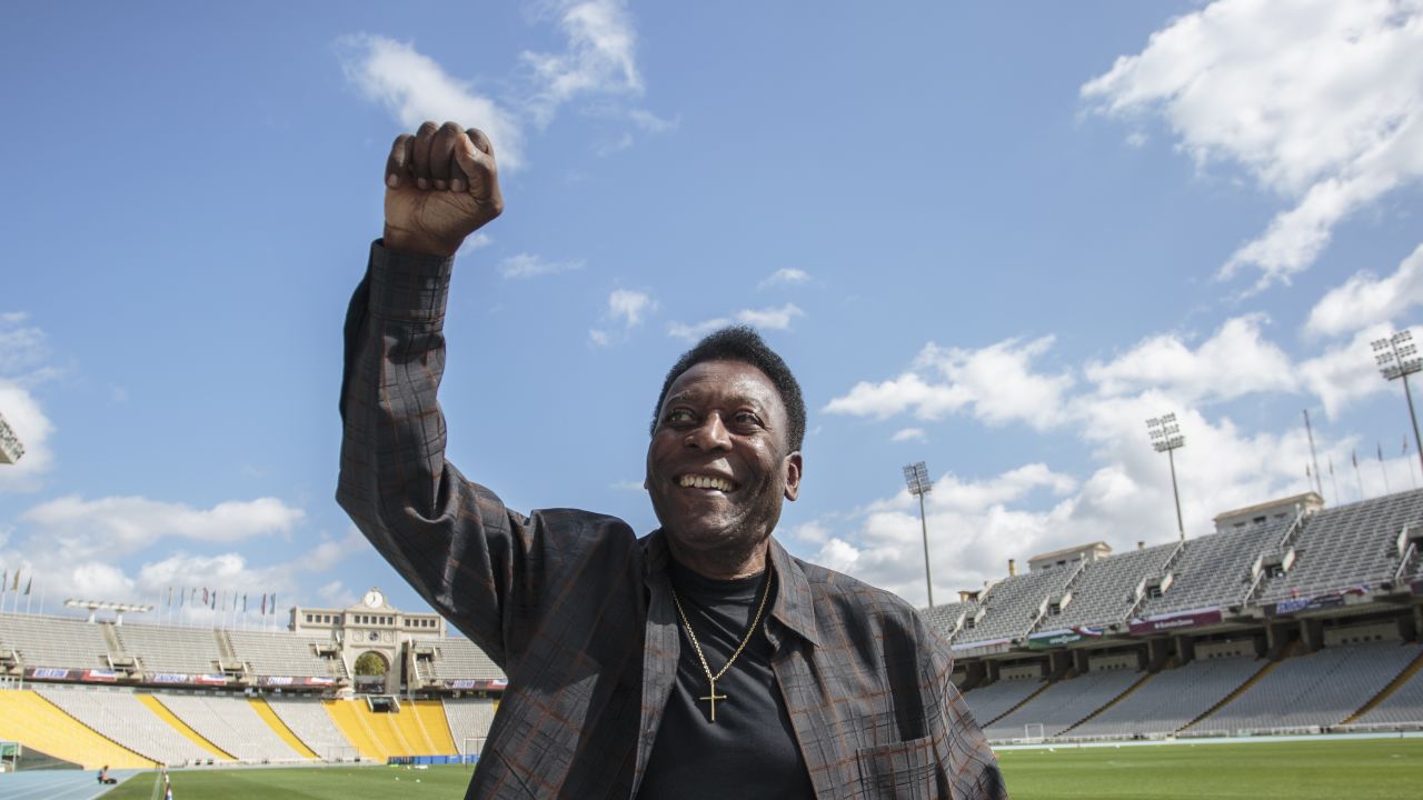 Soccer legend Pele at the Olympic Stadium in Barcelona on September 2, 2017.