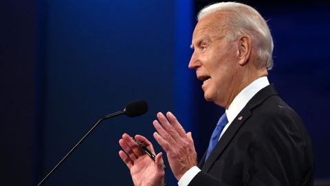 Biden answers a question during the debate.