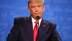 NASHVILLE, TENNESSEE - OCTOBER 22: U.S. President Donald Trump participates in the final presidential debate against Democratic presidential nominee Joe Biden at Belmont University on October 22, 2020 in Nashville, Tennessee. This is the last debate between the two candidates before the election on November 3. (Photo by Justin Sullivan/Getty Images)