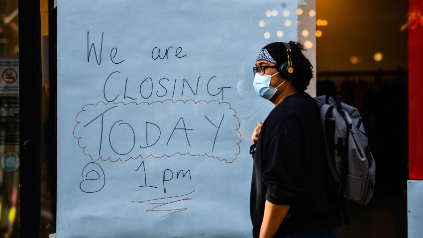 Mandatory Credit: Photo by Robert Melen/LNP/Shutterstock (10970243f)
City, UK. A hand written sign on a window of a shop announcing it's closure in Swansea city centre, south Wales, on the day before non-essential shops close due to the 'Firebreak Lockdown' which has been implemented by the Welsh Government.
Shoppers in Swansea ahed of Wales firebreak lockdown - 22 Oct 2020