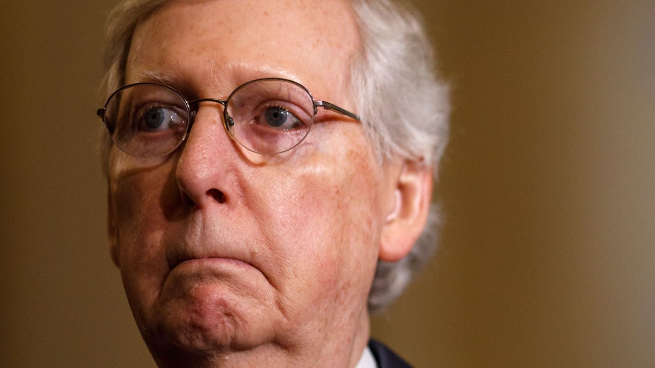 Senate Majority Leader Mitch McConnell delivers remarks during the Weekly Senate Policy Luncheon Press Conference on June 25, 2019 on Capitol Hill in Washington, DC.