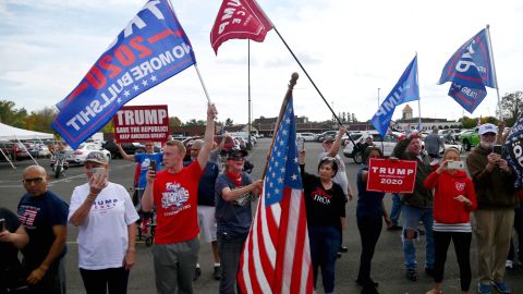 Supporters of President Donald Trump in Bristol, Pennsylvania, on October 24, 2020.