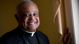 Then-Washington, DC Archbishop Wilton Gregory poses for a portrait following mass at St. Augustine Church on June 2, 2019.