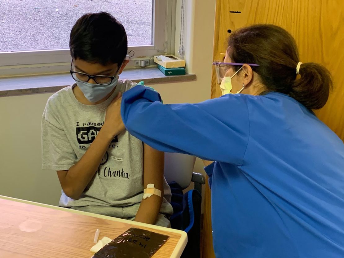 "Currently my arm is feeling pretty good," Abhinav, 12, told CNN.