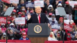 LONDONDERRY, NH - OCTOBER 25:  U.S. President Donald Trump speaks during a campaign rally on October 25, 2020 in Londonderry, New Hampshire. President Trump continues to campaign ahead of the November 3rd presidential election.  (Photo by Scott Eisen/Getty Images)