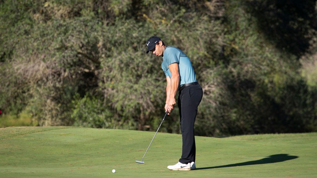 Nadal puts during the Balearic Golf Championship.
