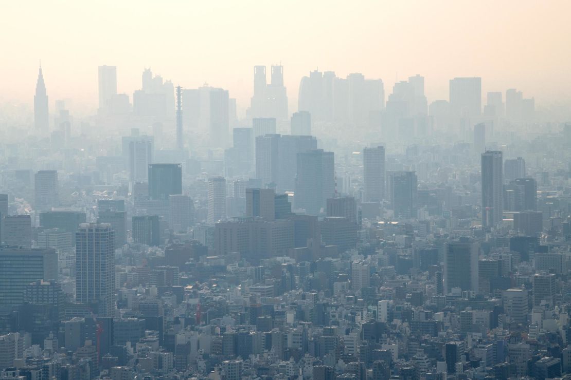 Smog in Tokyo, Japan's capital. 