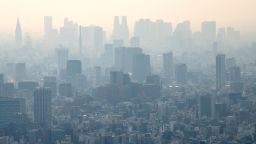 TOKYO, JAPAN - MARCH 29: Smog is seen over the Tokyo skyline from the viewing platform of the Tokyo Skytree on March 29, 2018 in Tokyo, Japan. The tower was opened to the public in May 2012 and is the tallest tower in the world and the second tallest structure in the world after the Burj Khalifa in Dubai. It is primarily a television and radio broadcast site for Japan's Kanto region but is also a popular tourist site attracting thousands of visitors each month.  (Photo by Carl Court/Getty Images)
