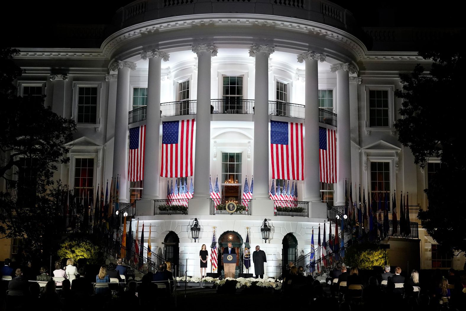 Trump speaks before Supreme Court Justice Clarence Thomas administered the Constitutional Oath.