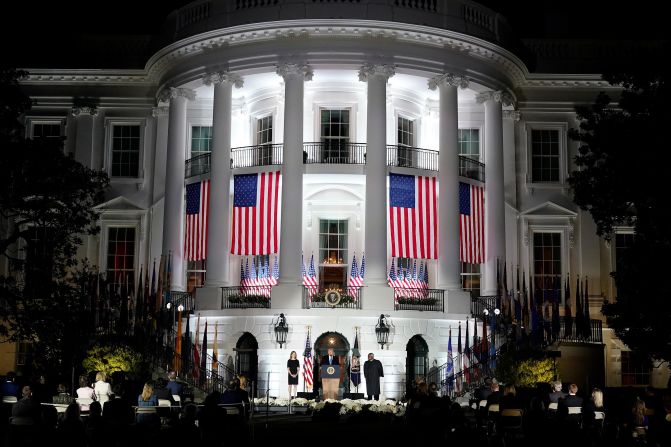 Trump speaks before Supreme Court Justice Clarence Thomas administered the Constitutional Oath.