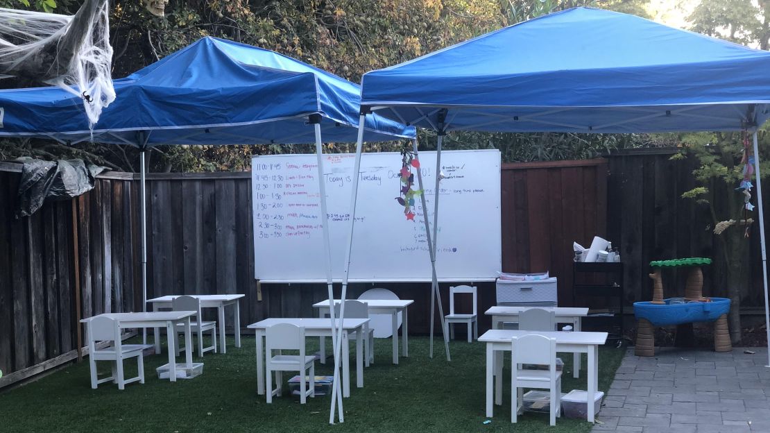 Gabby Turner of Oakland, California, put her career on hold to help manage a pod school for her 6-year-old son and five other first graders.