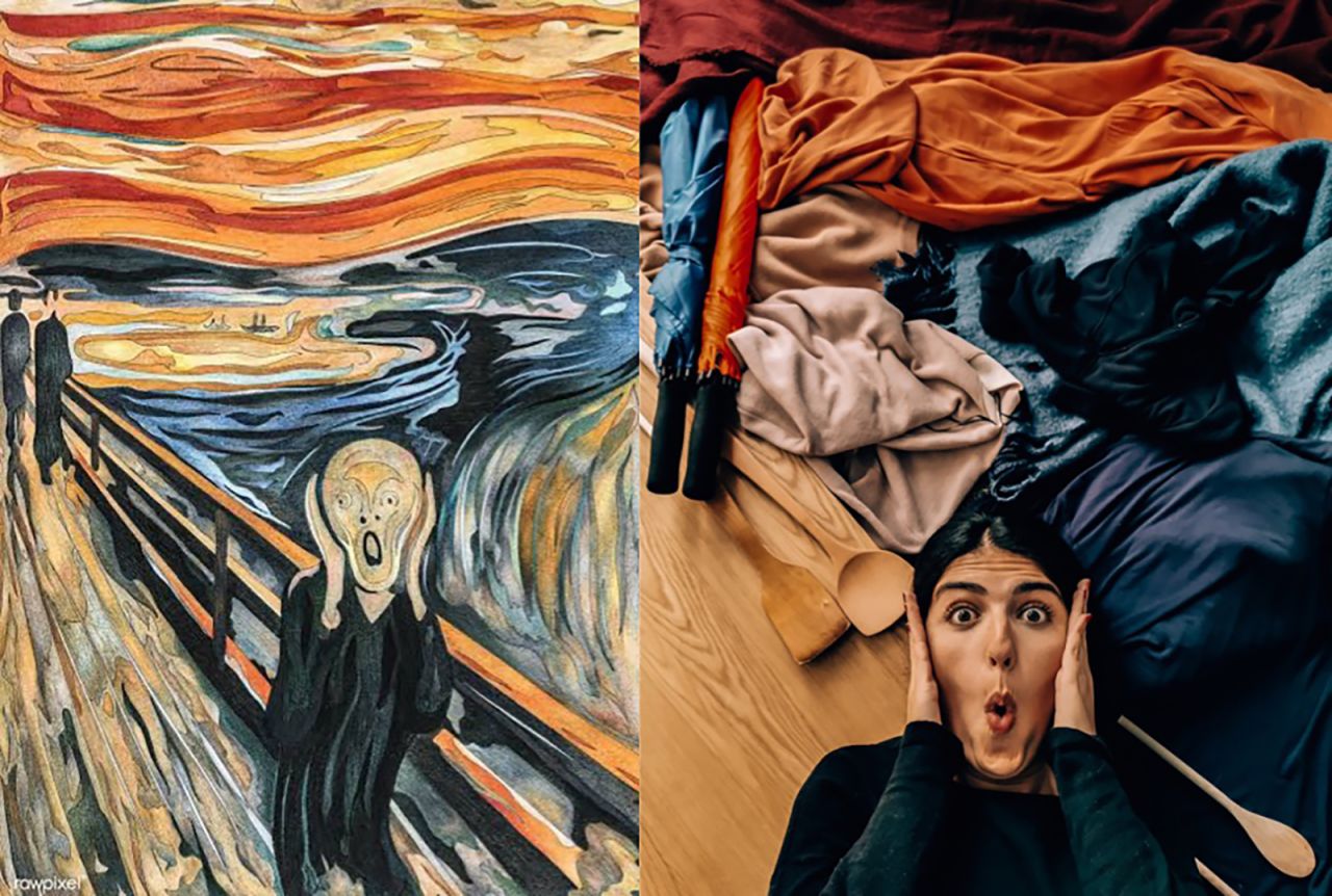 Edvard Munch, "The Scream," 1893; Re-creation: @wanderwithnada