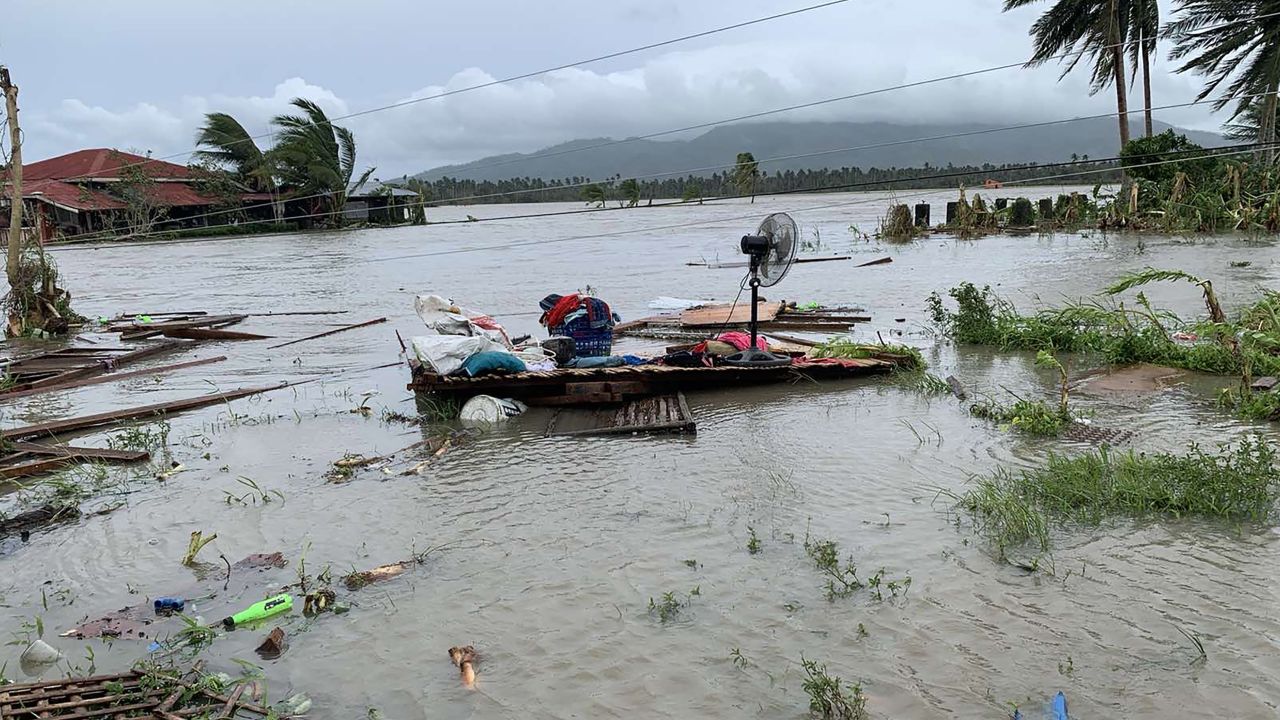 The floor of a destroyed house after Typhoon Molave hit a town in Oriental Mindoro province, the Philippines, on October 26.
