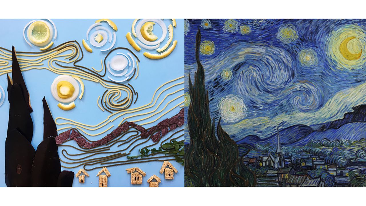 Vincent van Gogh, "The Starry Night," 1889; Re-creation by @clairesalvo