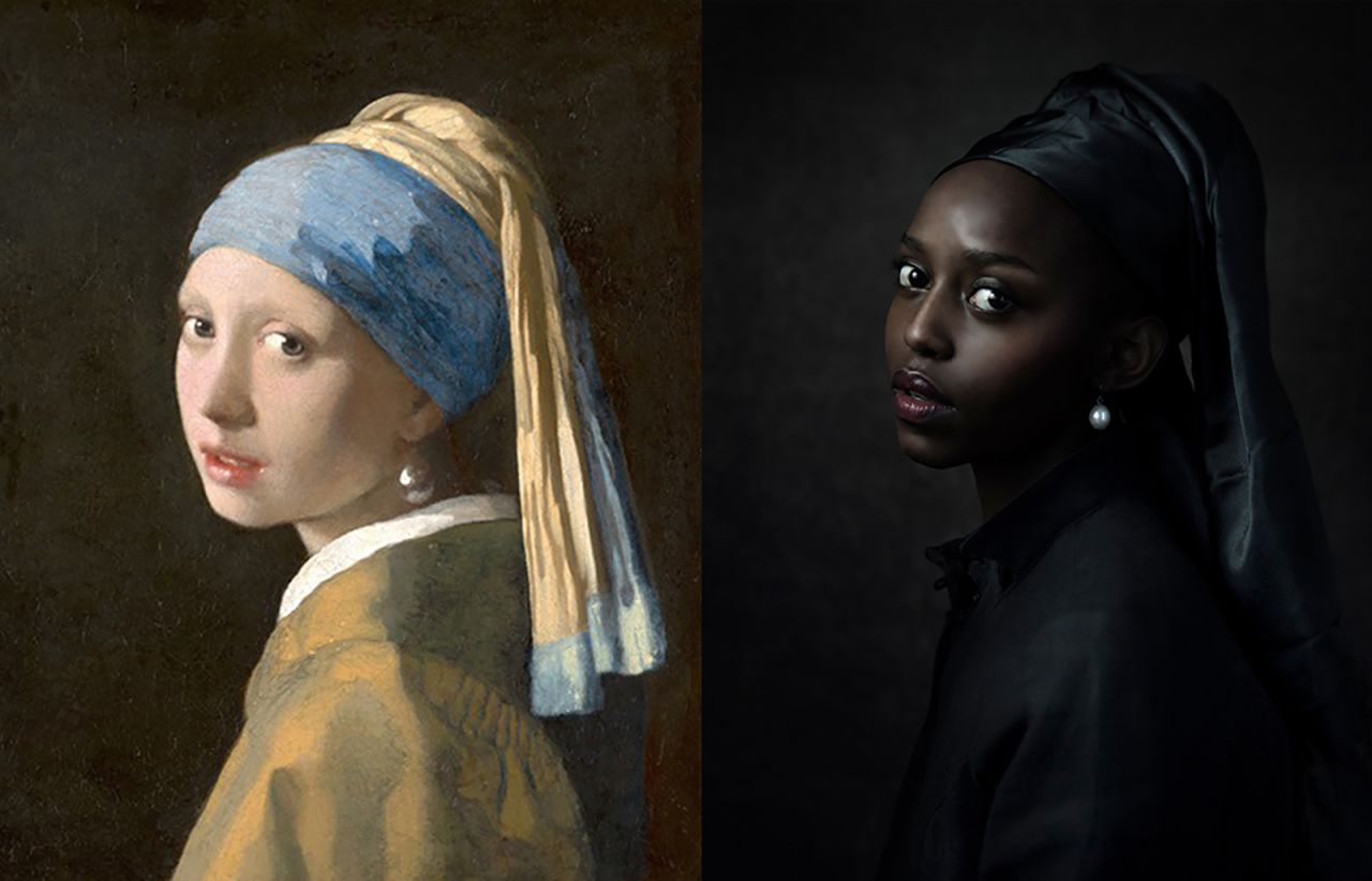 Johannes Vermeer, "Girl with a Pearl Earring," ca. 1665; Re-creation: Jenny Boot