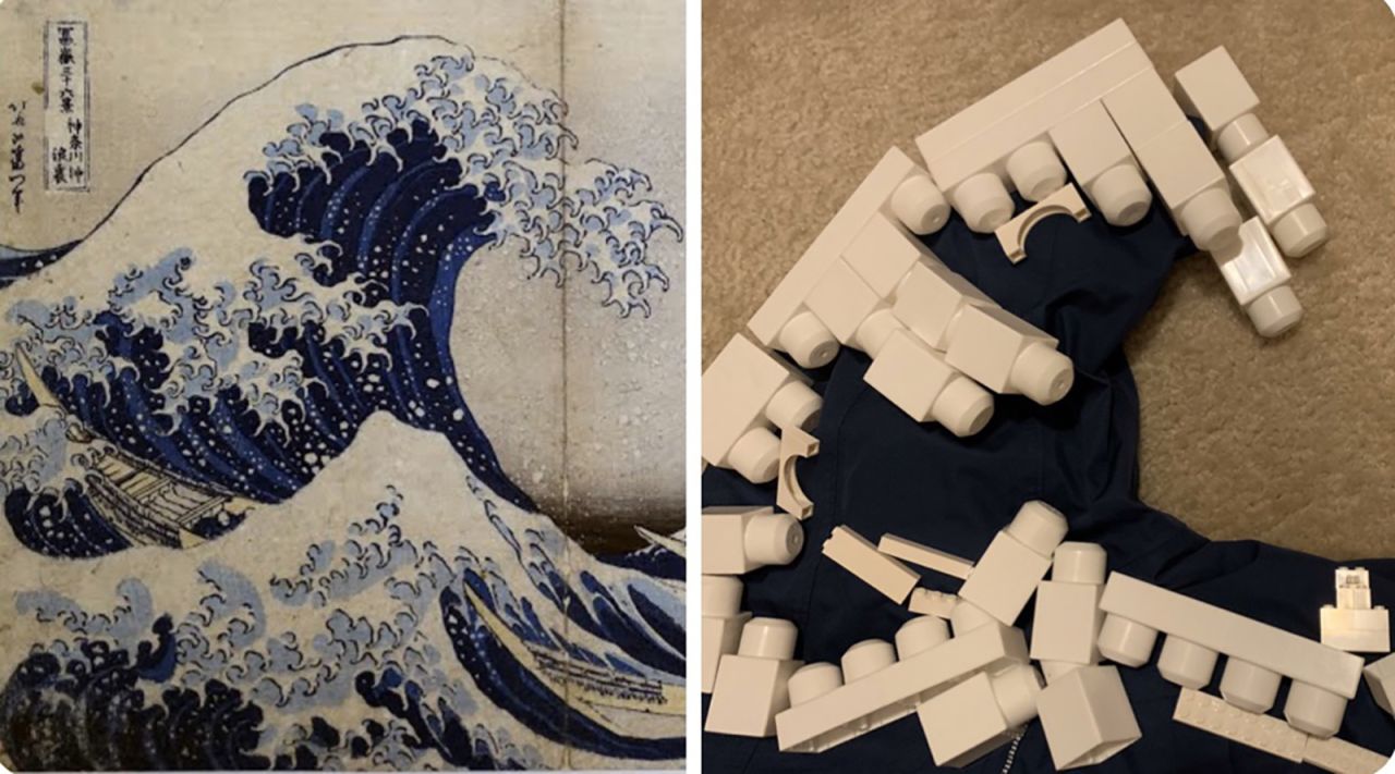 Katsushika Hokusai, "Under the Wave off Kanagawa (The Great Wave)," 1830--32; Re-creation: Andy Mizell