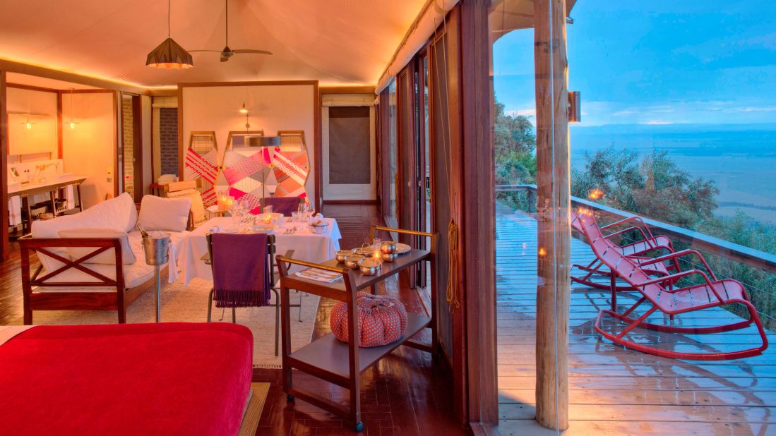 <strong>Wild world</strong>: Angama Mara's tented suites offer guests a 180-degree view of Kenya's Maasai Mara, one of the world's most extraordinary game reserves.