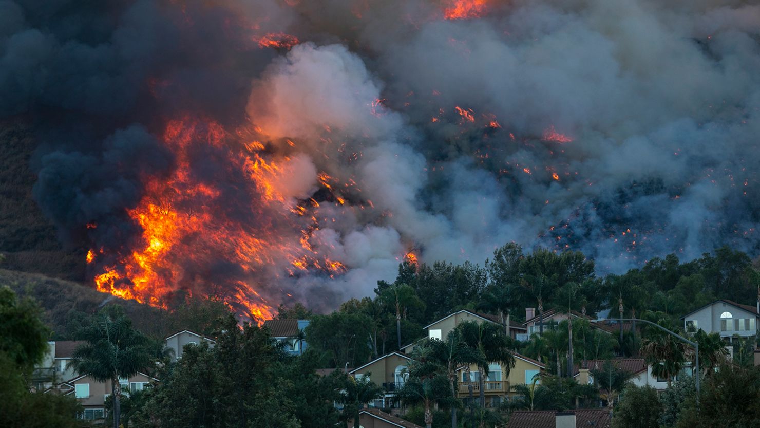 The Blue Ridge Fire in Chino Hills, California. 