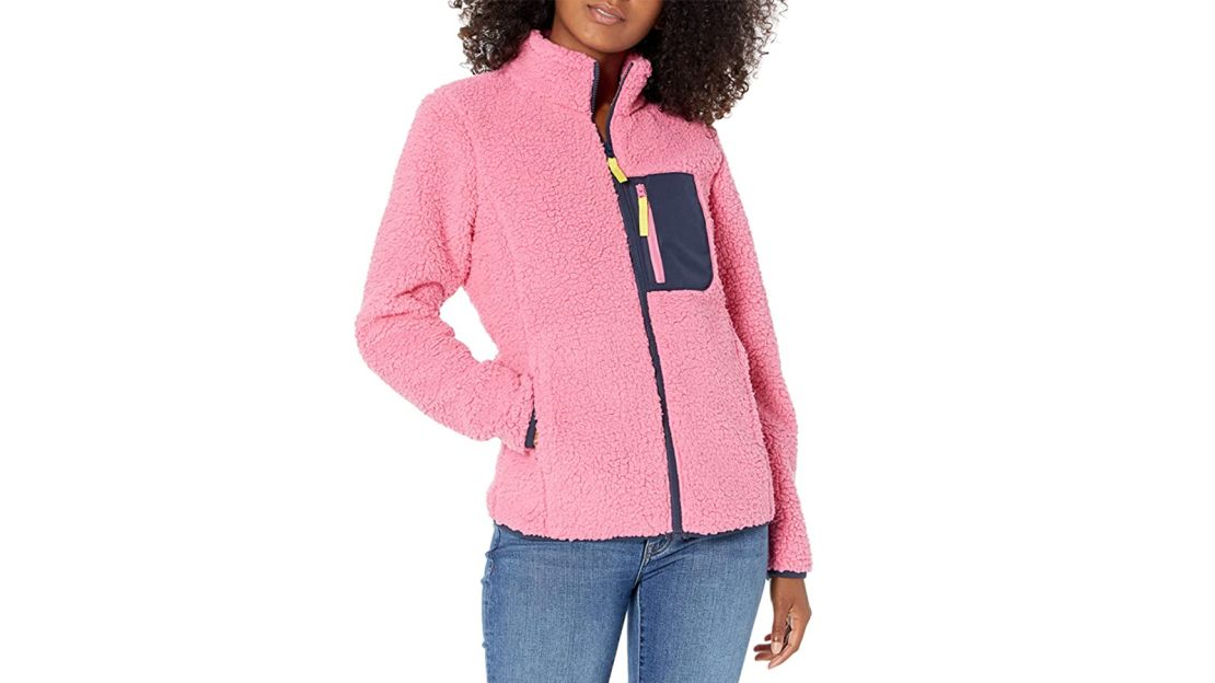 Amazon Essentials Women's Sherpa Long-Sleeve Mock Neck Full-Zip Jacket