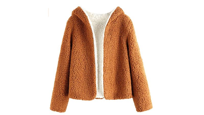 Beppter Women's Sherpa Jacket Fuzzy Fleece Lapel Open Front Solid Long Cardigan Coat Faux Fur Warm Winter Outwear Jackets