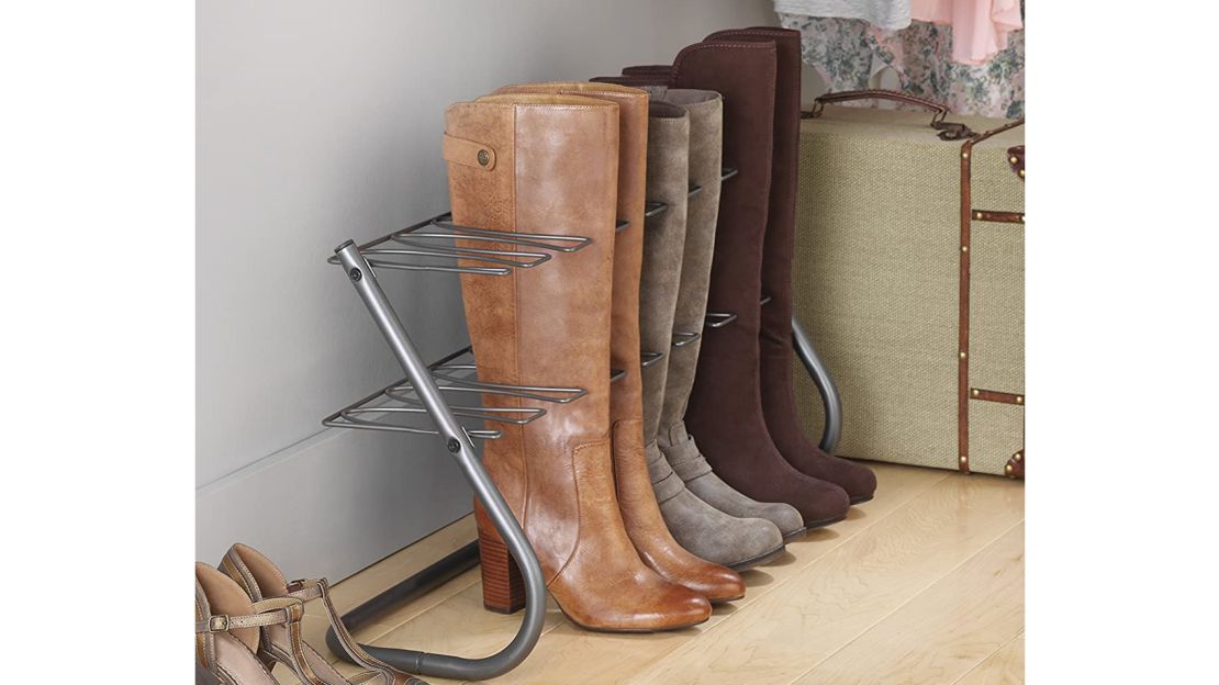 Whitmor Gunmetal 4-Pair Boot Stand