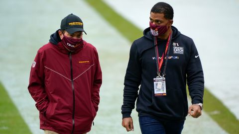 The Washington Football Team president Jason Wright (right) is the first and only Black president of an NFL organization.