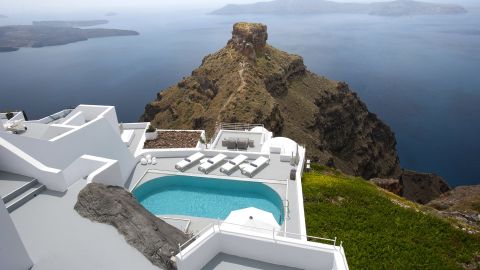 Grace Hotel is perched above Santorini's Caldera.