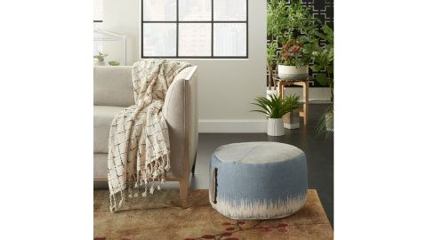 Bungalow Rose Mika 20-Inch Round Abstract Pouf Ottoman