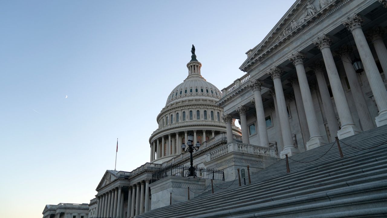 WASHINGTON, DC - OCTOBER 21: The U.S. Capitol is shown on October 21, 2020 in Washington, DC. The White House is hoping to reach a deal on a COVID-19 stimulus package in the next two days, after Senate Democrats blocked a $500 billion bill Wednesday afternoon. (Photo by Stefani Reynolds/Getty Images)