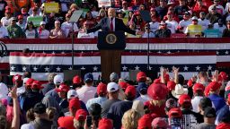 President Donald Trump speaks at a campaign rally at Phoenix Goodyear Airport Wednesday, Oct. 28, 2020, in Goodyear, Ariz. (AP Photo/Ross D. Franklin)