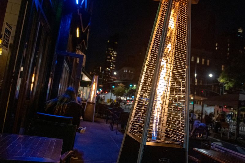 Outdoor seating with discount heaters