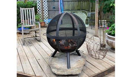 Sunnydaze Decor Flaming Ball Round Steel Wood Burning Fire Pit 