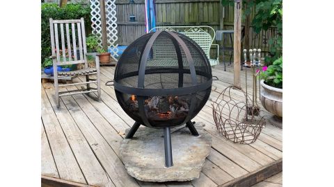 Sunnydaze Decor Flaming Ball Round Steel Wood Burning Fire Pit