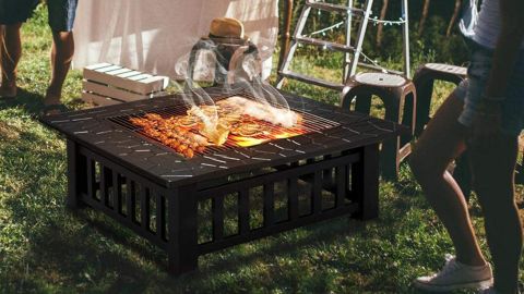 Yaheetech 32-Inch Outdoor Metal Fire Pit